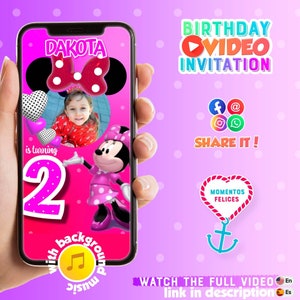 Minnie video invitation, Minnie Mouse, Bow be mine
