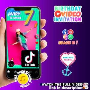 Party video uitnodiging TikTok video uitnodiging, Muziek en tiktok