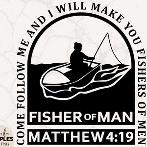 Vissers van mannen SVG | Matteüs 4 SVG | Visser SVG | Christelijk overhemd voor heren | Man van God-svg | Visser cadeau | Cadeau voor papa | Visserij geschenk