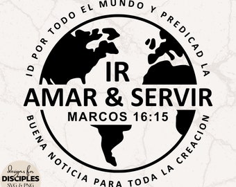 Ir amor servir SVG | Versículo bíblico SVG | Viaje misionero SVG | Linda camisa cristiana | Sublimación cristiana | cristiano svg