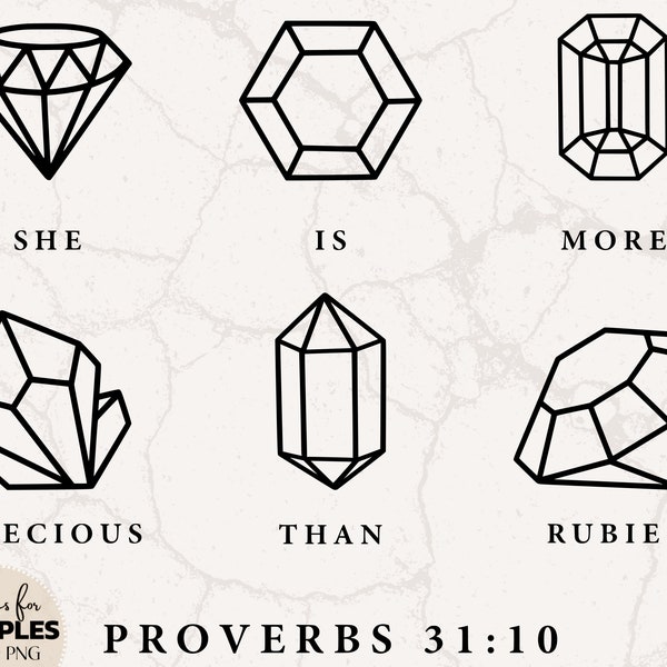 Proverbs 31 SVG | More Precious Than Rubies SVG | She Is Strong SVG | She Is Beautiful svg | She Is Clothed In Strength And Dignity