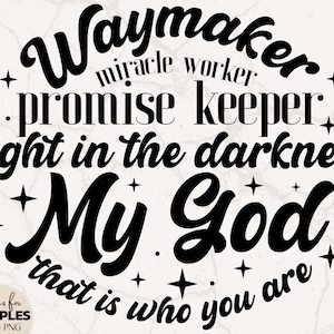 Waymaker Miracle Worker SVG | Bijbelvers SVG | Schattig Bijbelvers SVG | Schattig christelijk shirt | Christelijke sublimatie | Christelijke svg | Jezus