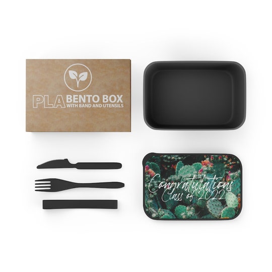 Disover Class of 2022 Graduation Gifts Cactus Cacti PLA Bento Box with Band and Utensils