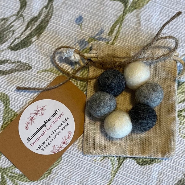 Car diffusers, vehicle diffuser, Car fragrance, Air freshener, Car hanging, Boho wool felt ball