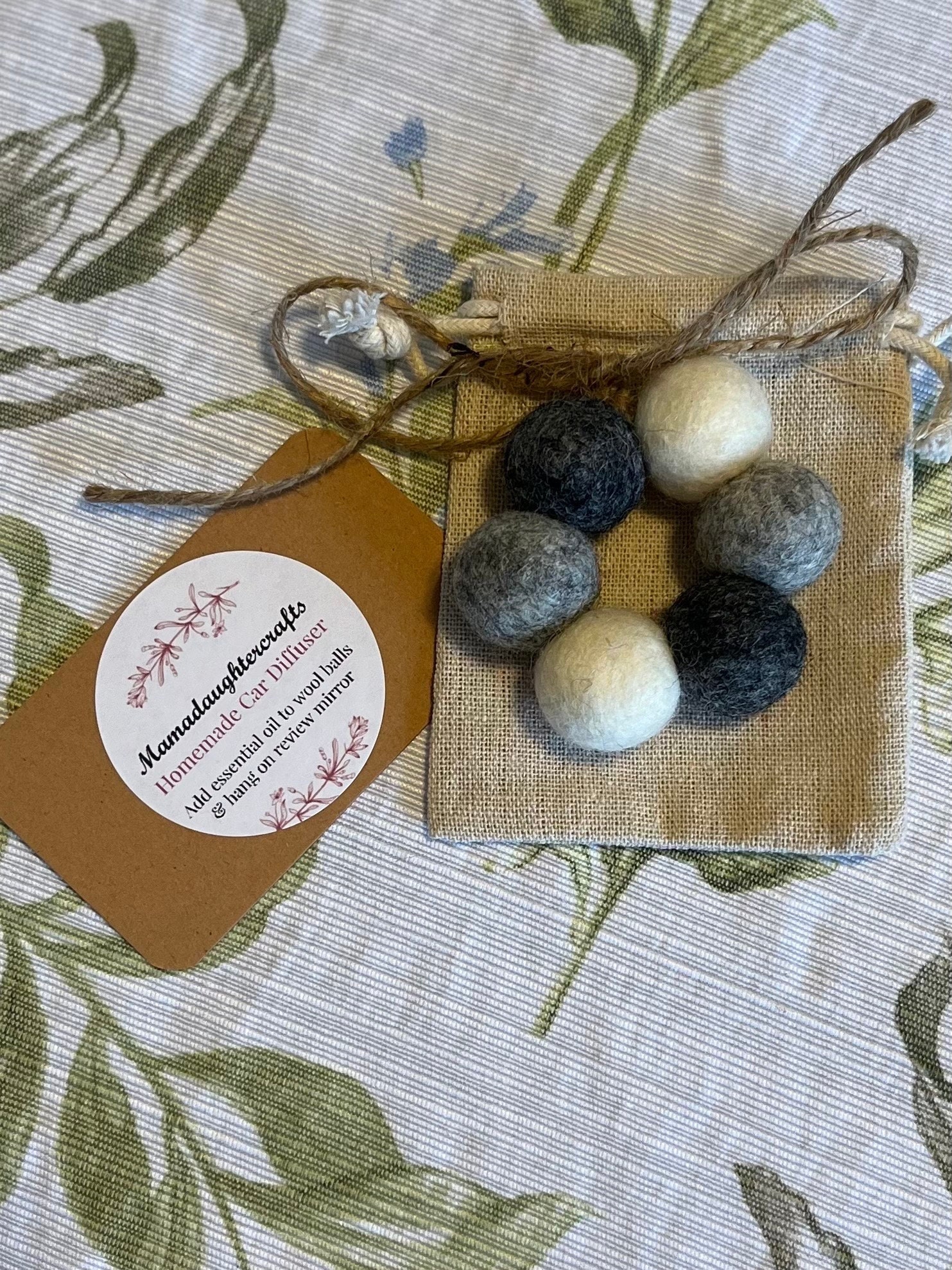 Car Diffusers, Vehicle Diffuser, Car Fragrance, Air Freshener, Car Hanging, Boho Wool Felt Ball