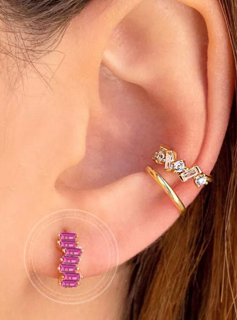 Gold Plated Huggies Small Dainty Earrings Minimalist Etsy