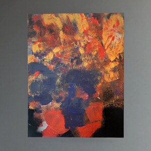 Flaming Modern - Cuadro abstracto único en su tipo, único y original, pintura expresionista sobre lienzo
