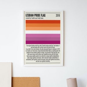 Lesbian Pride Flag Poster Printable| LGBTQ+ Flag Print| LGBT Wall Art| LGBT Flag| Lesbian Pride| Poster| Print| Digital Download