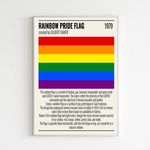 Minimal Rainbow Pride Flag Poster Printable| LGBTQ+ Flag Print| LGBT Wall Art| LGBT Flag| Gay Pride| Poster| Print| Digital Download