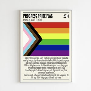 Minimal Progress Pride Flag Poster Printable| LGBTQ+ Flag Print| LGBT Wall Art| LGBT Flag| Gay Pride| Poster| Print| Digital Download
