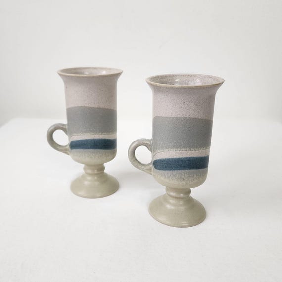 OTAGIRI Pedestal Base Irish Coffee Mugs Set X2 VTG 90s Stoneware Studio Art  Pottery Modern Farmhouse Neutral Tones Minimalistic Traditional - Etsy