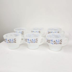 Set of 6 Termocrisa Milk Glass Coffee Mugs or Tea Cups Vintage 60s Mid Century Made in Mexico Retro Cottagecore Grannycore Modern Farmhouse