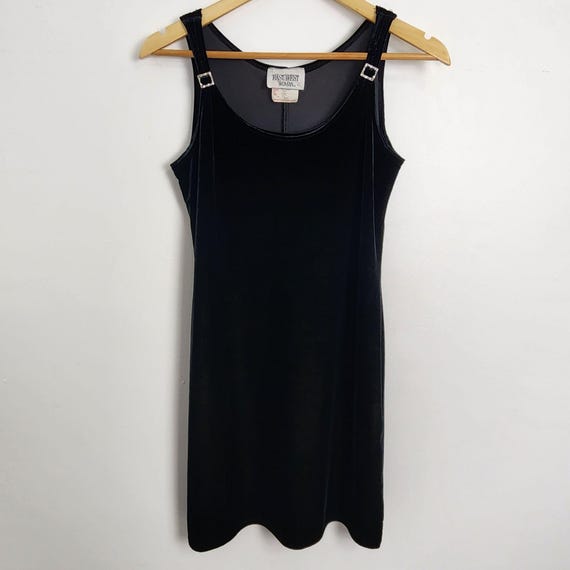 Vintage 90s Black Velvet Mini Dress: Cocktail Party LBD Vintage 90s Black Velvet Mini Dress: Cocktail Party LBD