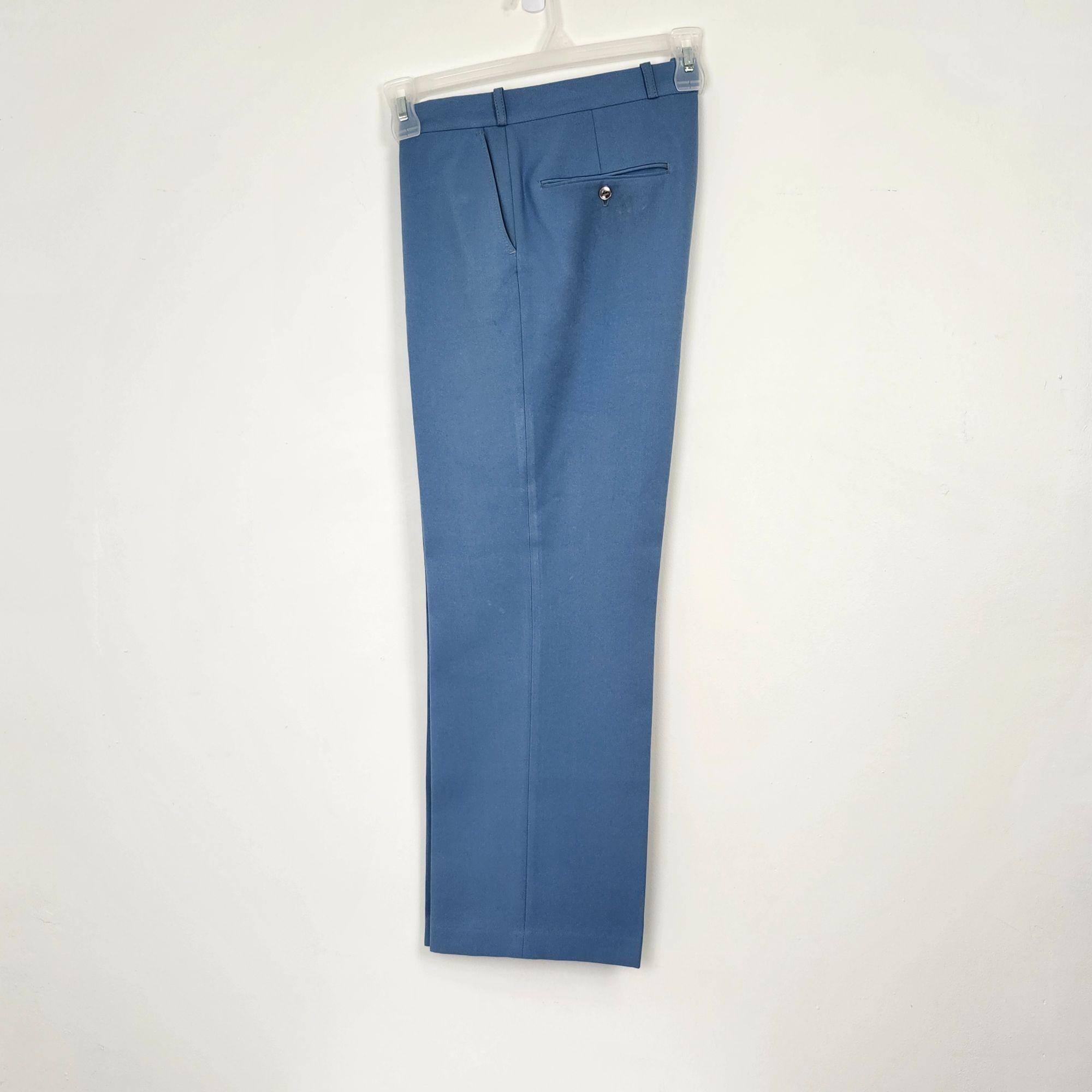 MOORES Men's Slacks, Made in Canada, Size W35 polyester navy blue type Vintage Second Hand