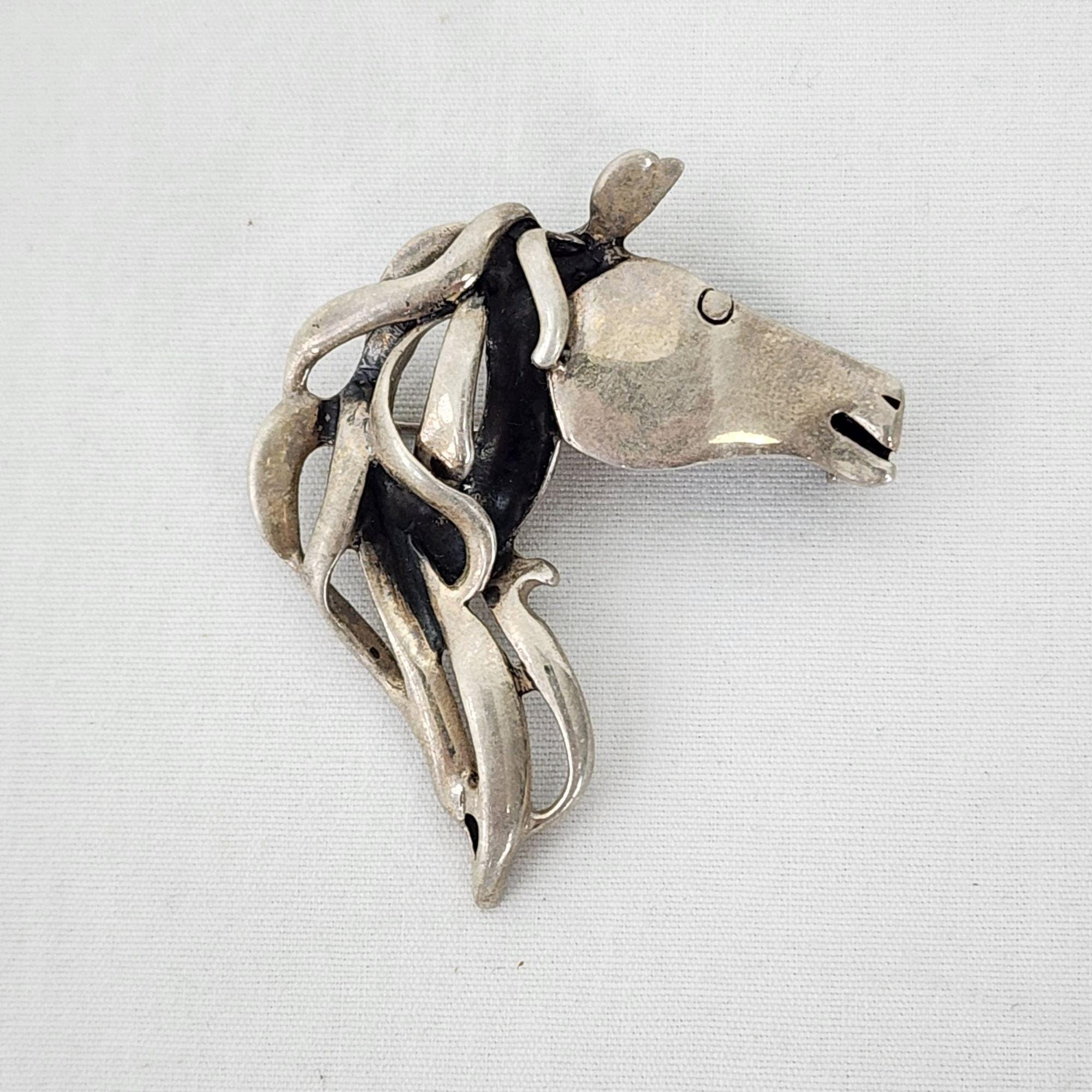 THAILAND STERLING ブローチ Vintage Thai Sterling Silver Flower Brooch /pendant-marked