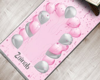 Kids Personalized Baloons Foam Padded Prayer Mat Child Muslim Prayer Rug  Islamic Gift for Girls Boys Non Slip Musallah Designer Sejadah 419
