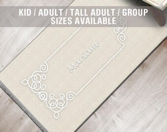 Personalized Foam Padded Prayer Mat, Muslim Prayer Rug, Janamaz, Islamic Gift, Anti-Slip Mat, Large XL Small Musallah, Designer Sejadah 407