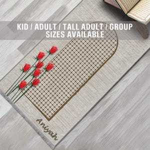 Personalized Foam Padded Prayer Mat, Muslim Prayer Rug, Janamaz, Islamic Gift, Anti-Slip Mat, Large XL Small Musallah, Designer Sejadah 605