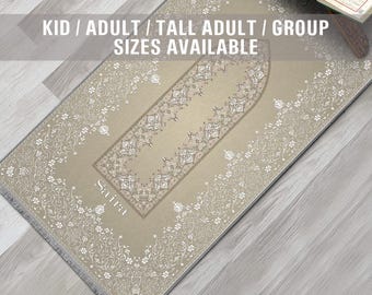 Personalized Foam Padded Prayer Mat, Muslim Prayer Rug, Janamaz, Islamic Gift, Anti-Slip Mat, Large XL Small Musallah, Designer Sejadah 612