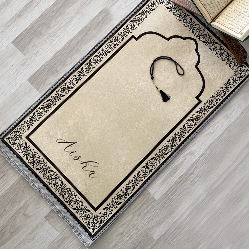 Personalized Foam Padded Prayer Mat, Muslim Prayer Rug, Janamaz, Islamic Gift, Anti-Slip Mat, Large XL Musallah, Designer Sejadah 801 A