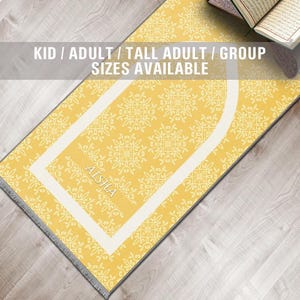 Personalized Foam Padded Prayer Mat, Muslim Prayer Rug, Janamaz, Islamic Gift, Anti-Slip Mat, Large XL Small Musallah, Designer Sejadah 608