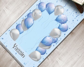 Kids Personalized Baloons Foam Padded Prayer Mat Child Muslim Prayer Rug  Islamic Gift for Girls Boys Non Slip Musallah Designer Sejadah 419