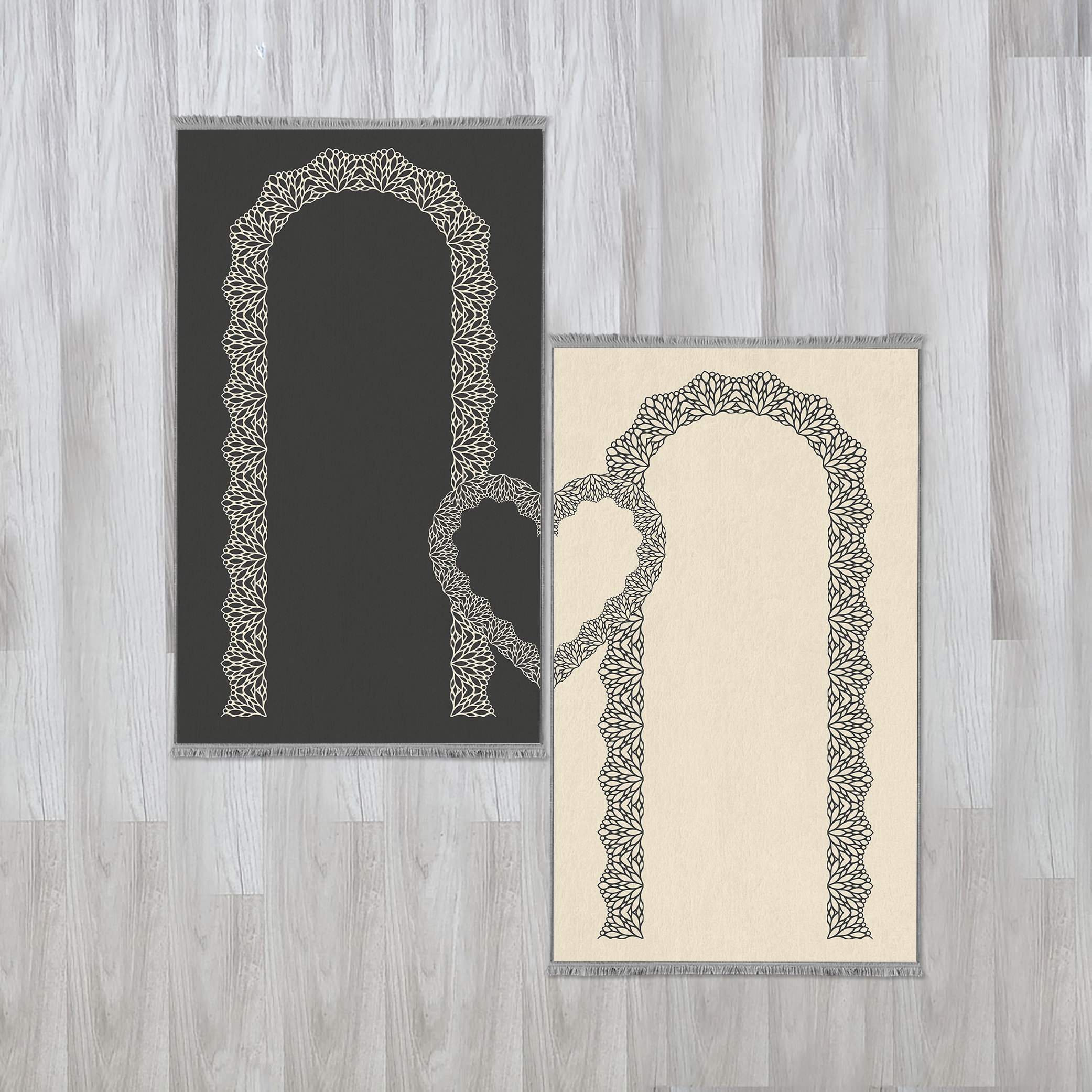 Personalized Foam Padded 2 Prayer Mat Set With Heart Design