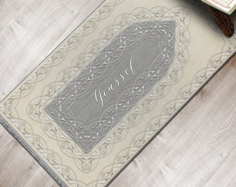 Personalized Foam Padded Prayer Mat, Muslim Prayer Rug, Janamaz, Islamic Gift, Anti-Slip Mat, Large XL Small Musallah, Designer Sejadah 610