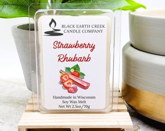 Strawberry Rhubarb wax melt, Berry wax melt, Strawberry scented melt, High Scented Soy Wax Melt, Soy wax melt, Wax melt, Strawberry melt