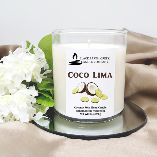 Coco Lima coconut soy candle, coconut lime candle, handmade candle, soy wax candle, coconut candle, soy wax, coconut wax, coconut soy wax