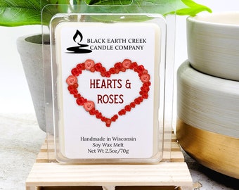 Hearts and Roses Wax Melt, Roses and cream wax melt, rose wax melt, Valentine's Day Wax Melt, Floral Wax Melt, Handmade Wax Melt, 100% Soy
