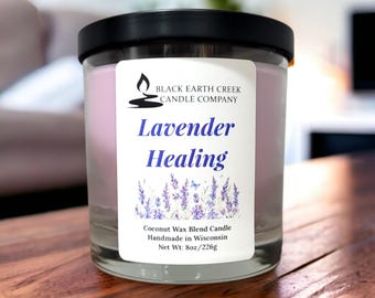 Lavender Healing coconut candle, coconut soy candle, handmade candle, soy candle, coconut candle, soy wax, coconut wax, coconut soy wax