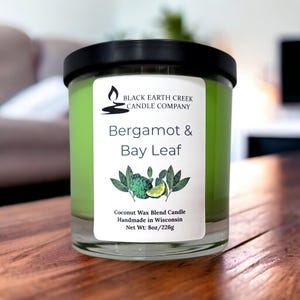Bergamot and bay leaf coconut soy candle, soy candle, handmade candle, soy wax candle, coconut candle, soy wax, coconut wax, coconut soy wax