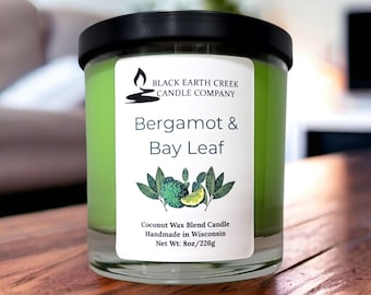 Bergamot and bay leaf coconut soy candle, soy candle, handmade candle, soy wax candle, coconut candle, soy wax, coconut wax, coconut soy wax