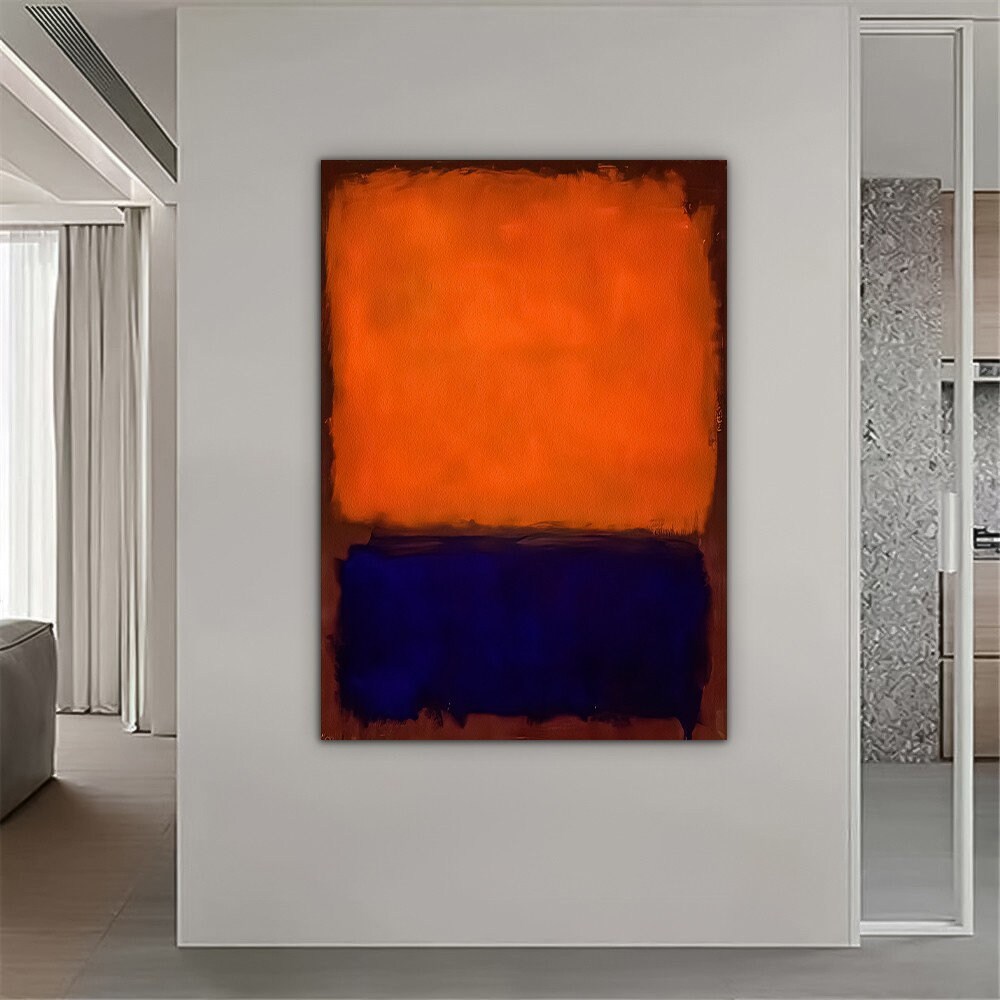 Mark Rothko Canvas Wall Art Orange and Blue Paintingmark Etsy