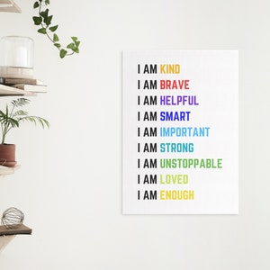 I AM Brave | Art | Genug | Inspirierende | Positive Affirmation Kunst | Poster | Digitale Kunst | Personalisierte