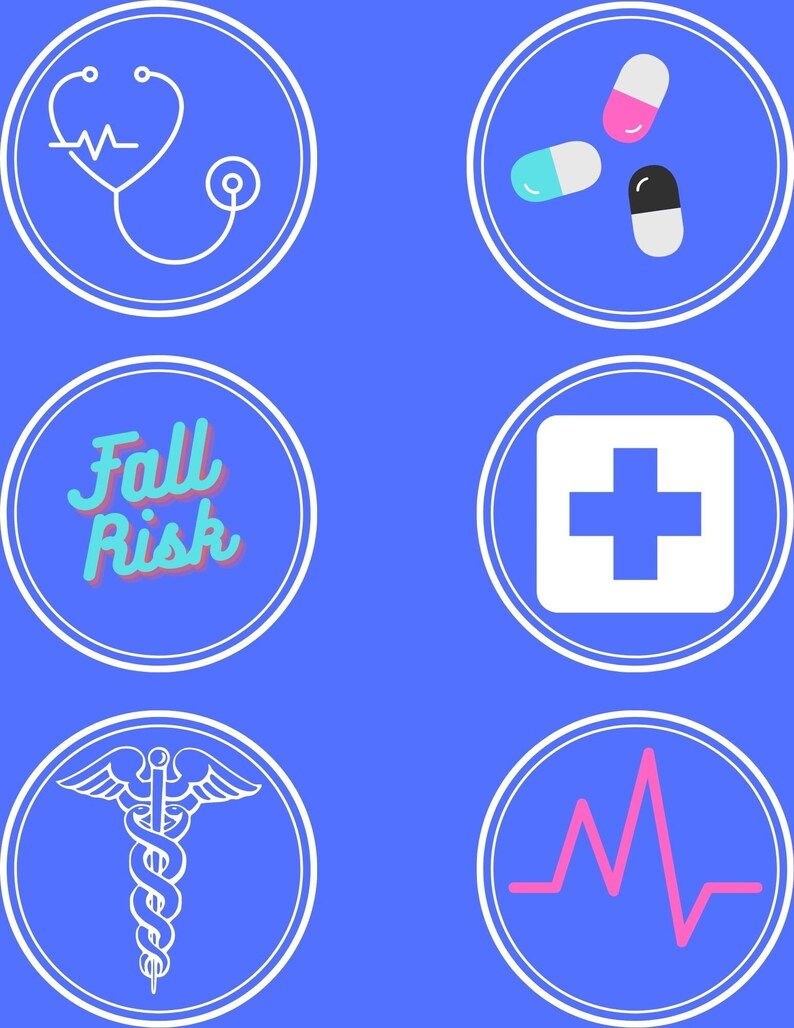 Printable Circle Stickers Nurse Stickers Printable Medical Etsy