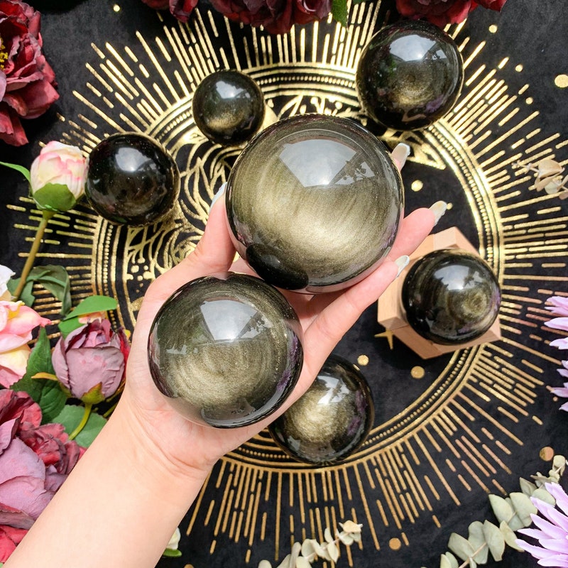 Obsidian Sphere - Etsy