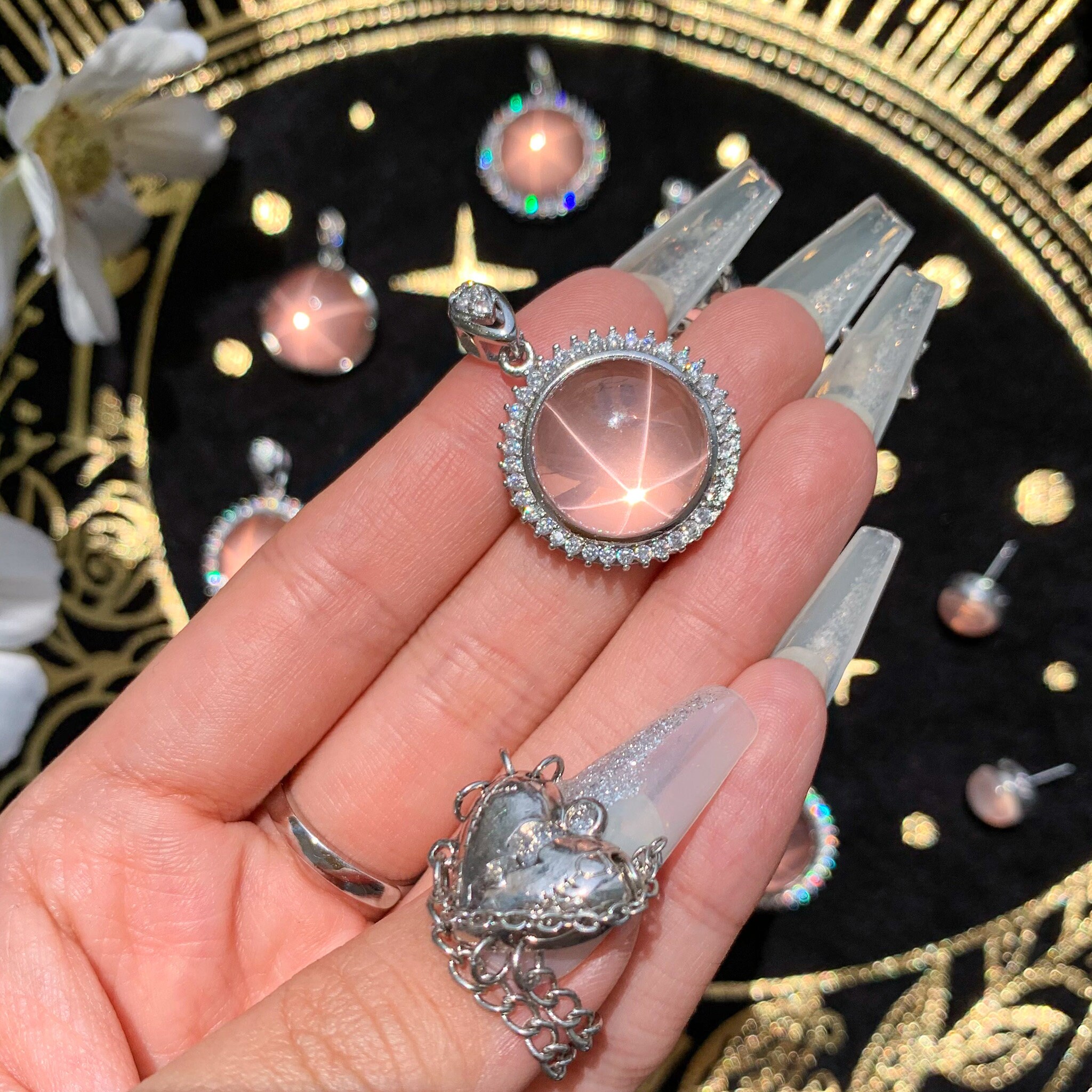 Rose quartz jewelry best sale etsy