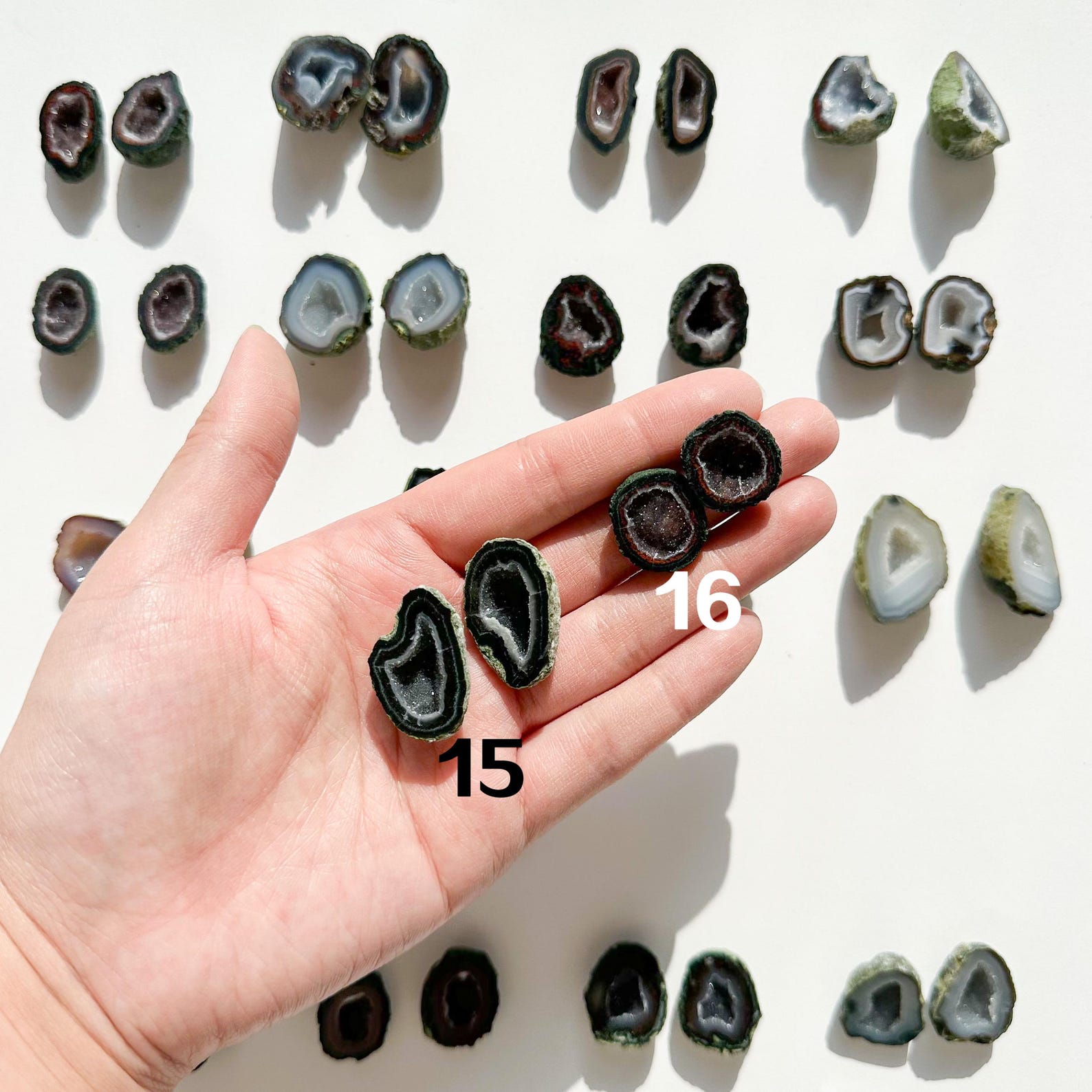 Mini Geodes Natural Mini Agate Geode Pair | Small Tabasco Raw Crystal Geode, Druzy ...