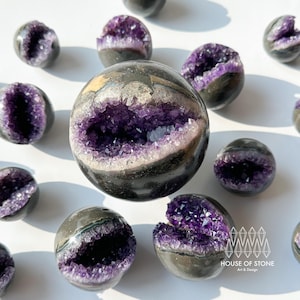 Natürliche Amethyst Geode Sphäre/Druzy Amethyst Kristall Sphäre/Amethyst Kristall Calcit Cluster Sphäre/Chakra Werkzeuge