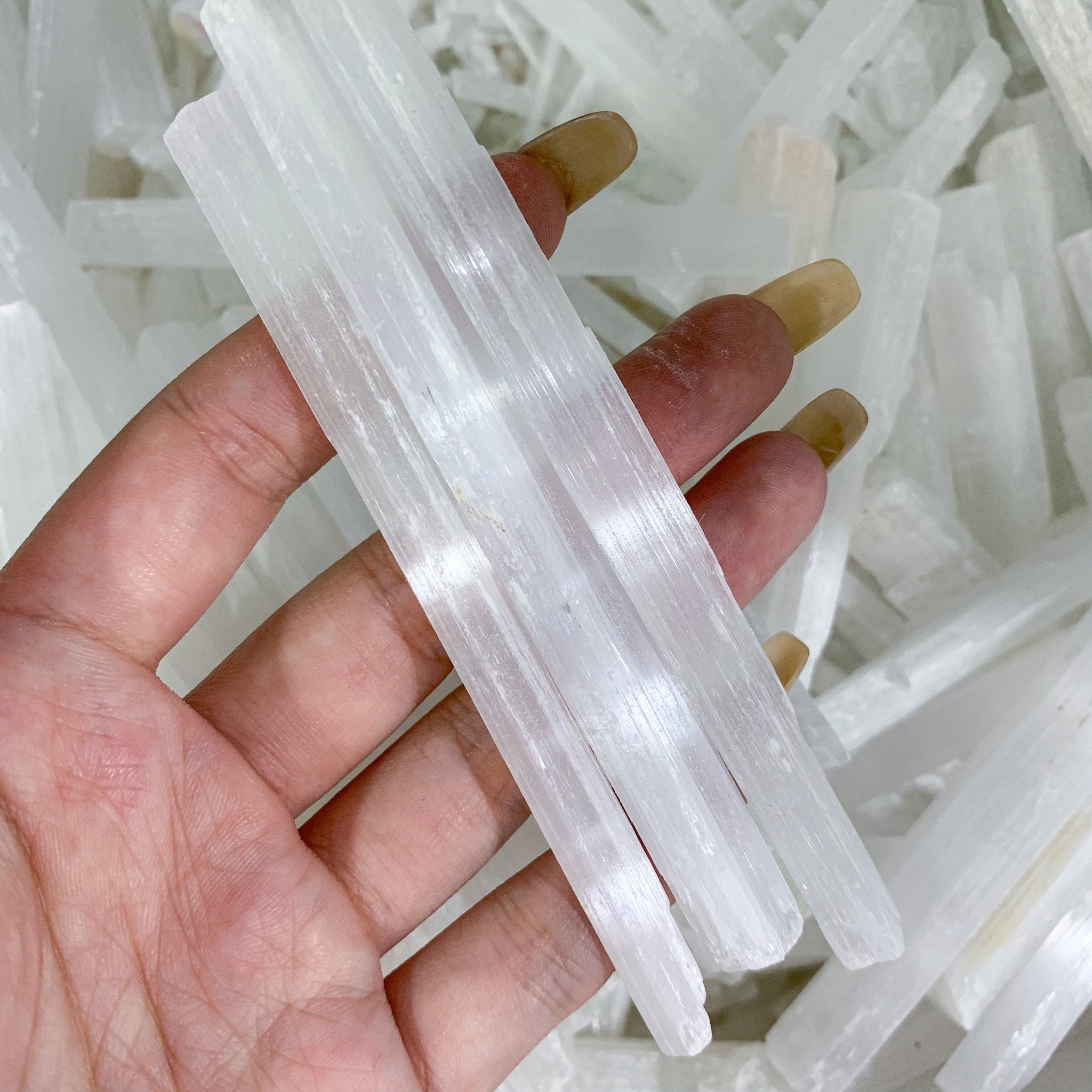 Bâtons de Sélénite Blanc/Sélénite Baguette/Bâtons Cristal Sélénite/Pierre Précieuse