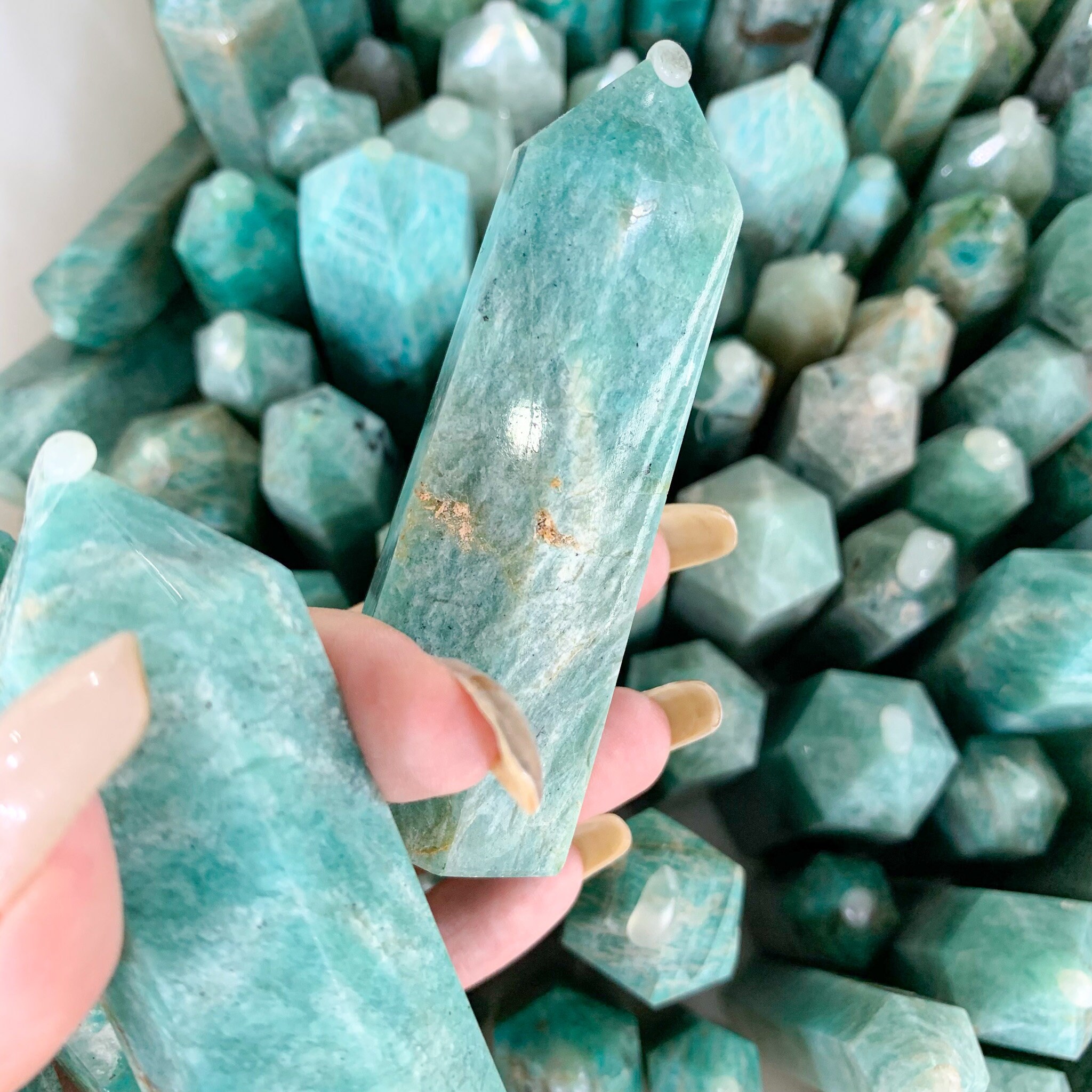 Obélisque d'amazonite Naturel/Tour de Pointe Haute Qualité/Tour Pierres Précieuses
