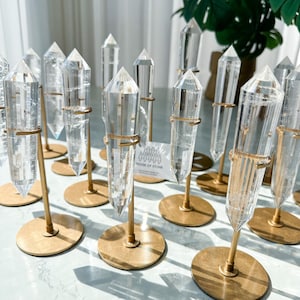 Natural Clear Quartz Vogel Crystal Double Point Wand/High Quality Clear Quartz Crystal Point Wand/Hand Carved Clear Quartz 24-sided Points