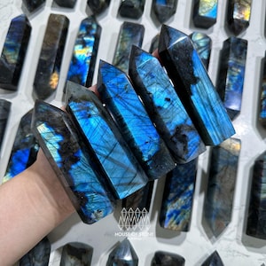 Natural Labradorite Point Tower/Rainbow Labradorite Crystal Point Wand/Labradorite Crystal Obelisk/Blue Flash Tower/Chakra