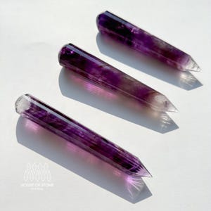Natural Amethyst Vogel Crystal Point Wand/Amethyst Quartz Point Wand/Hand Carved Amethyst 24-sided Point Wand/Chakra/Altar Tool