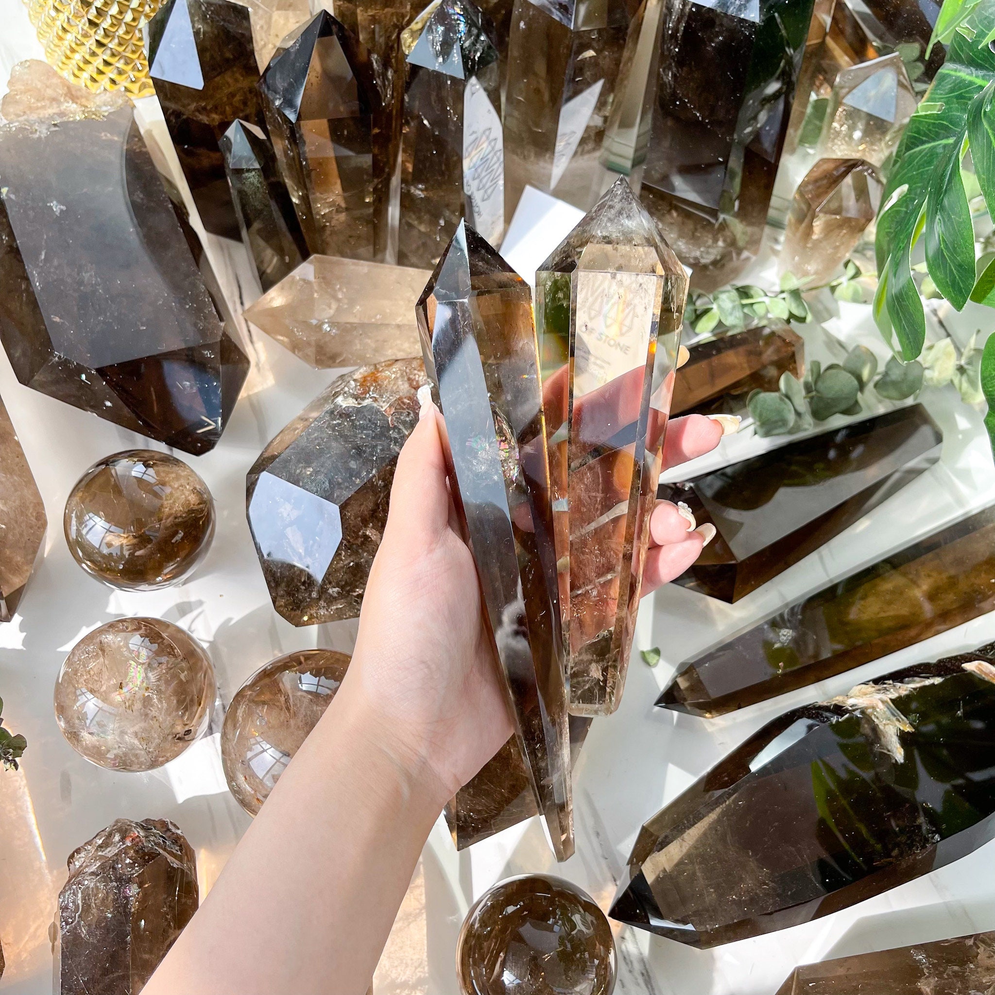 Baguette en Quartz Fumé Naturel/Baguette de Haute Qualité/Baguette Fumé