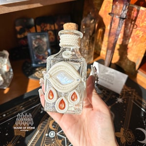Handmade Natural Crystal Spell Jar/Apothecary Spell Jar/Magic Potion Bottle/Witch Apothecary Bottle/Large Wish bottle/Intention bottle