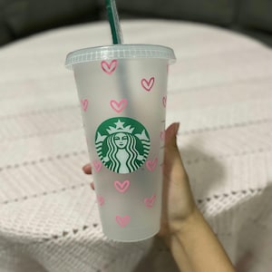 Tiny Hearts Starbucks Venti Cold Cup / Starbucks Cup Mini Hearts Cup / Reusable Cold Cup / Gift for Her / Mini Hearts Cup / Valentines Day