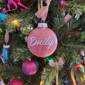 Personalized Glitter Ornaments / Custom Glitter Ornaments / Christmas Ornaments